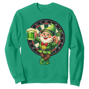 Cheerful Gnome Playing Darts Sweatshirt St Patricks Day Gift TS12 Irish Green Print Your Wear