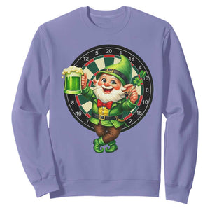 Cheerful Gnome Playing Darts Sweatshirt St Patricks Day Gift TS12 Violet Print Your Wear