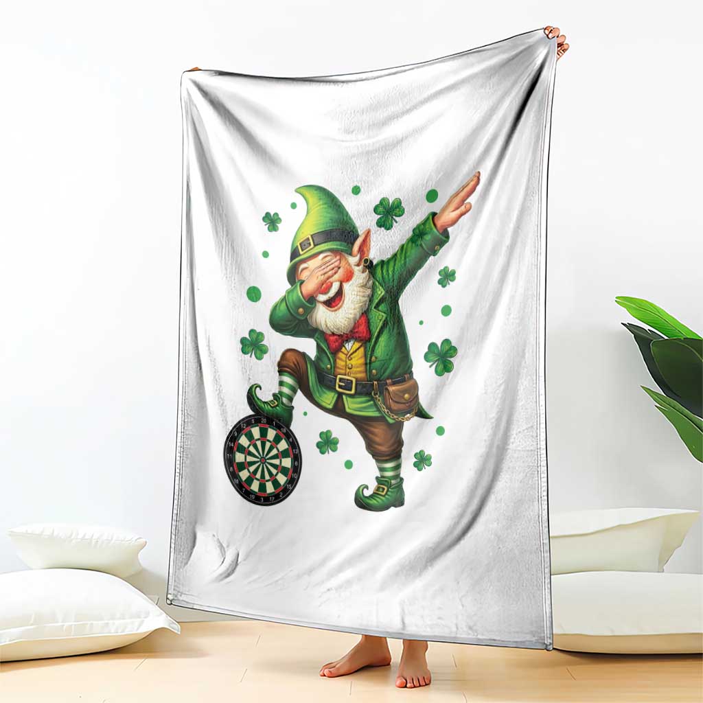 St Patricks Day Cheerful Gnome Dabbing Throw Blanket Darts Lover Gift TS12 Print Your Wear