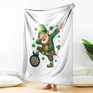 St Patricks Day Cheerful Gnome Dabbing Throw Blanket Darts Lover Gift TS12 Print Your Wear