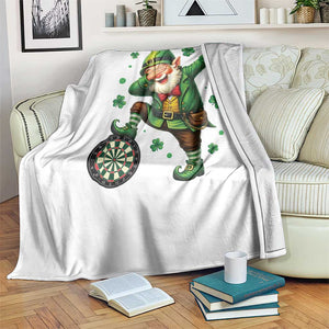 St Patricks Day Cheerful Gnome Dabbing Throw Blanket Darts Lover Gift TS12 Print Your Wear