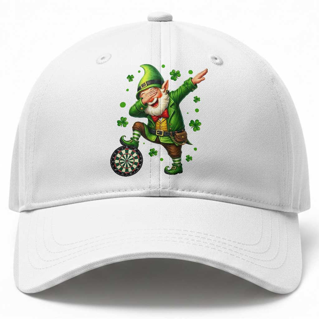 St Patricks Day Cheerful Gnome Dabbing Baseball Cap Darts Lover Gift TS12 Print Your Wear