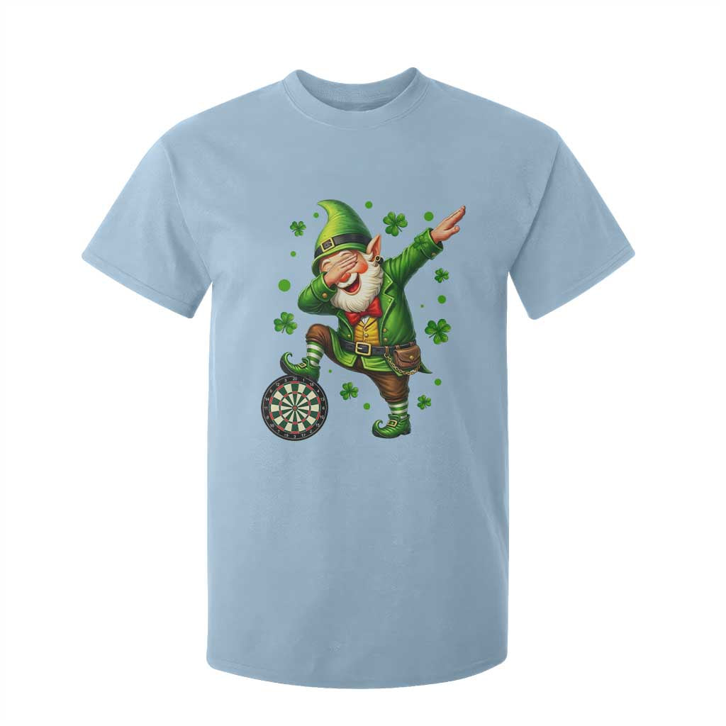 St Patricks Day Cheerful Gnome Dabbing T Shirt For Kid Darts Lover Gift TS12 Light Blue Print Your Wear