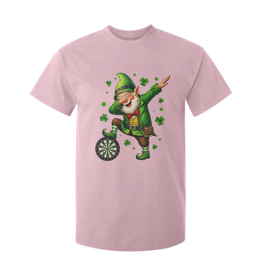 St Patricks Day Cheerful Gnome Dabbing T Shirt For Kid Darts Lover Gift TS12 Light Pink Print Your Wear