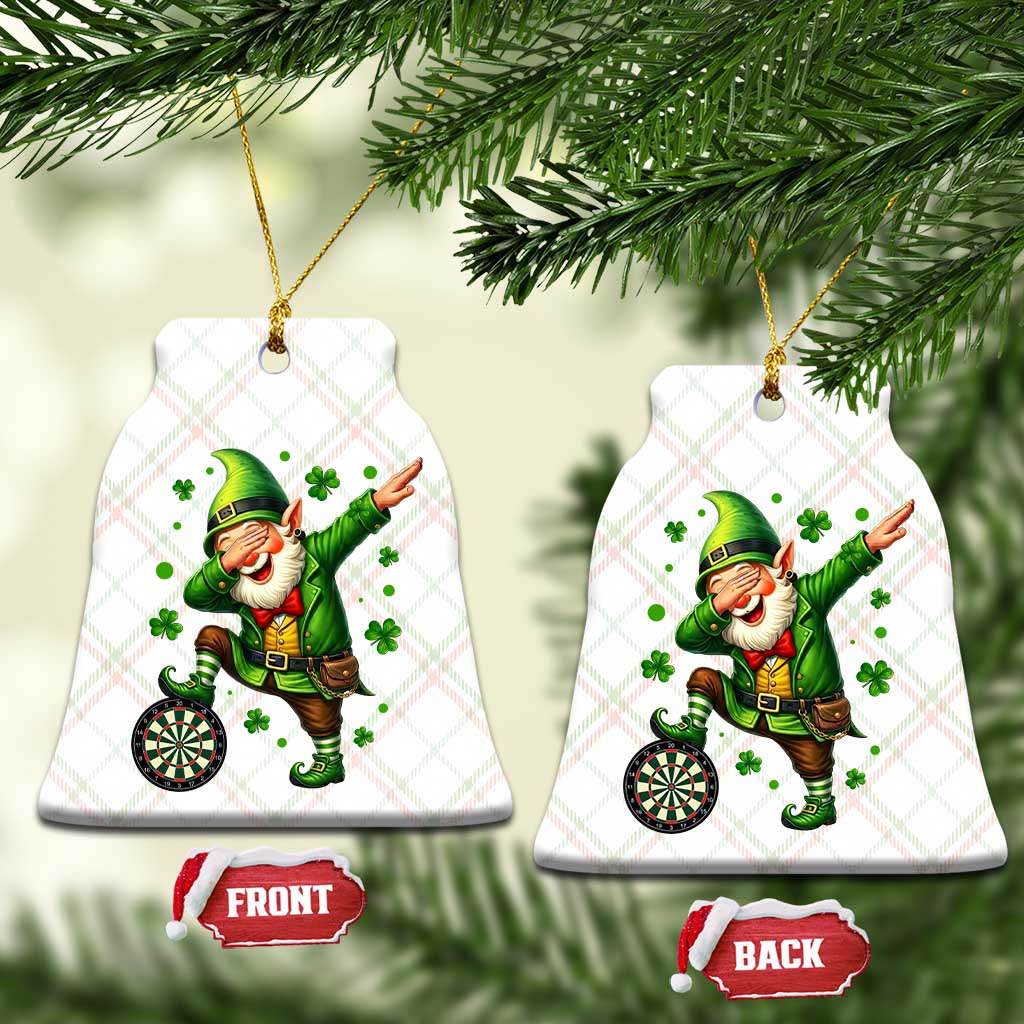 St Patricks Day Cheerful Gnome Dabbing Ceramic Ornament Darts Lover Gift TS12 Print Your Wear