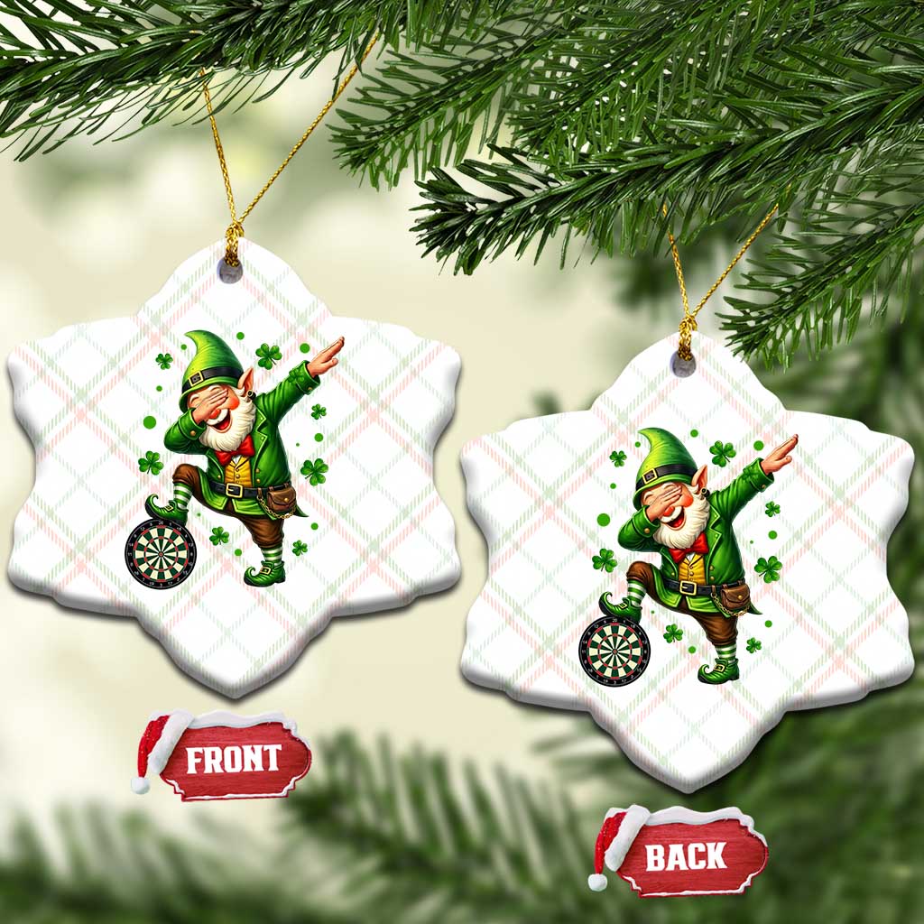 St Patricks Day Cheerful Gnome Dabbing Ceramic Ornament Darts Lover Gift TS12 Print Your Wear
