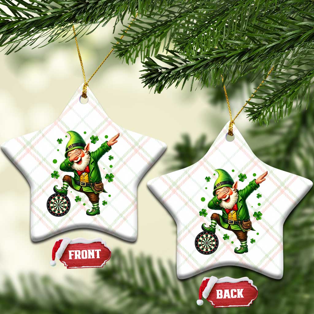 St Patricks Day Cheerful Gnome Dabbing Ceramic Ornament Darts Lover Gift TS12 Print Your Wear