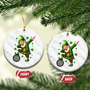 St Patricks Day Cheerful Gnome Dabbing Ceramic Ornament Darts Lover Gift TS12 1pc White Marble Print Your Wear