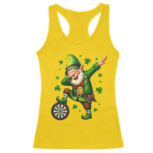 St Patricks Day Cheerful Gnome Dabbing Racerback Tank Top Darts Lover Gift TS12 Daisy Print Your Wear