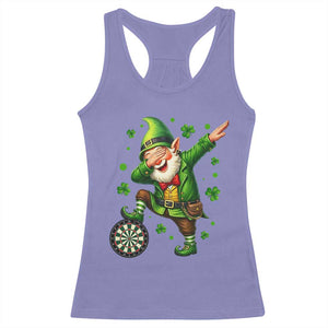 St Patricks Day Cheerful Gnome Dabbing Racerback Tank Top Darts Lover Gift TS12 Violet Print Your Wear