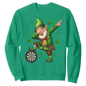 St Patricks Day Cheerful Gnome Dabbing Sweatshirt Darts Lover Gift TS12 Irish Green Print Your Wear