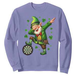 St Patricks Day Cheerful Gnome Dabbing Sweatshirt Darts Lover Gift TS12 Violet Print Your Wear