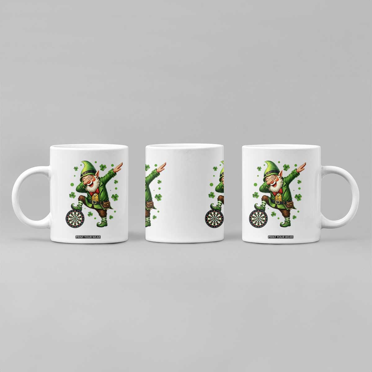 St Patricks Day Cheerful Gnome Dabbing Coffee Mug Darts Lover Gift TS12 Print Your Wear