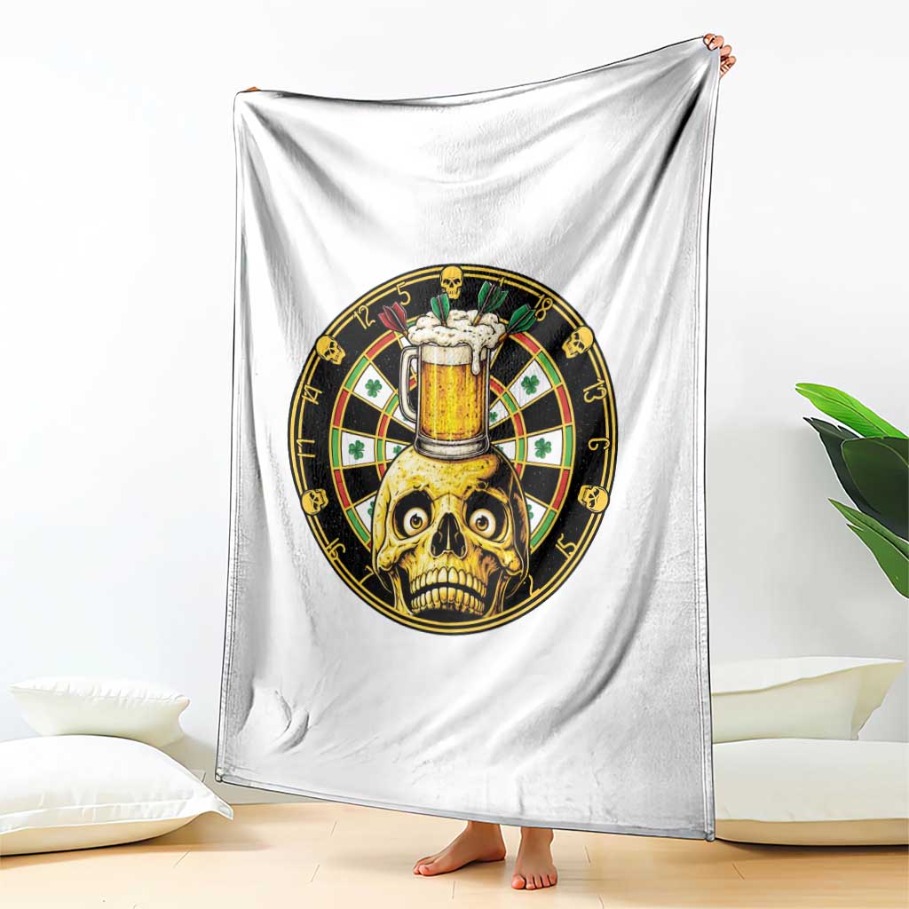 Funny St Patricks Day Skull Throw Blanket Darts Player Gift TS12 Print Your Wear