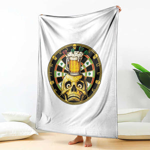 Funny St Patricks Day Skull Throw Blanket Darts Player Gift TS12 Print Your Wear