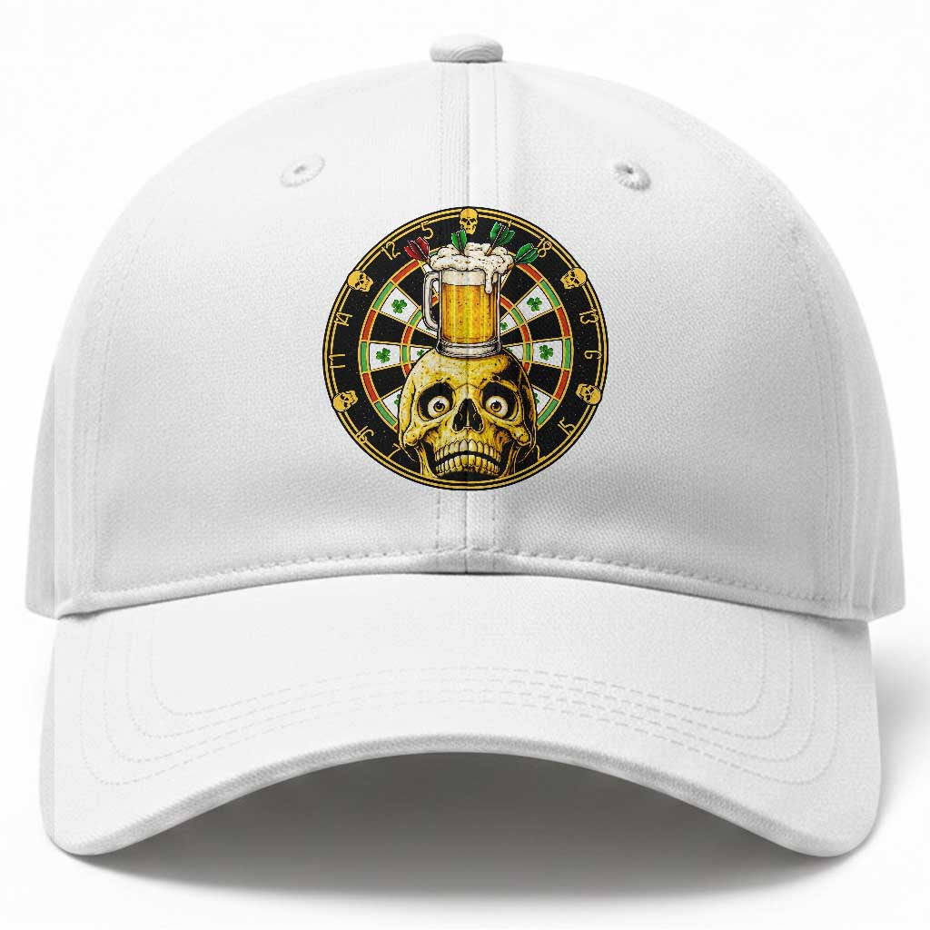 Funny St Patricks Day Skull Baseball Cap Darts Player Gift TS12 Print Your Wear
