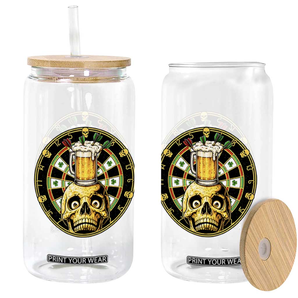 Funny St Patricks Day Skull Glass Can Darts Player Gift TS12 Print Your Wear
