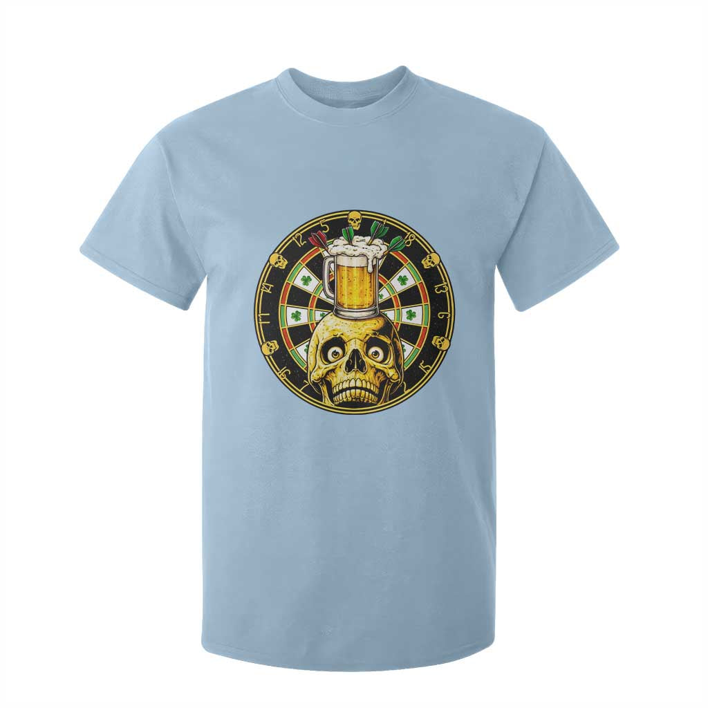 Funny St Patricks Day Skull T Shirt For Kid Darts Player Gift TS12 Light Blue Print Your Wear