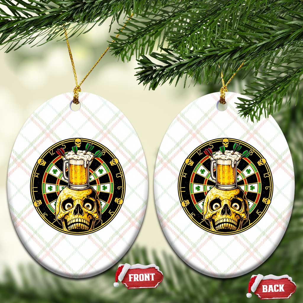 Funny St Patricks Day Skull Ceramic Ornament Darts Player Gift TS12 Print Your Wear
