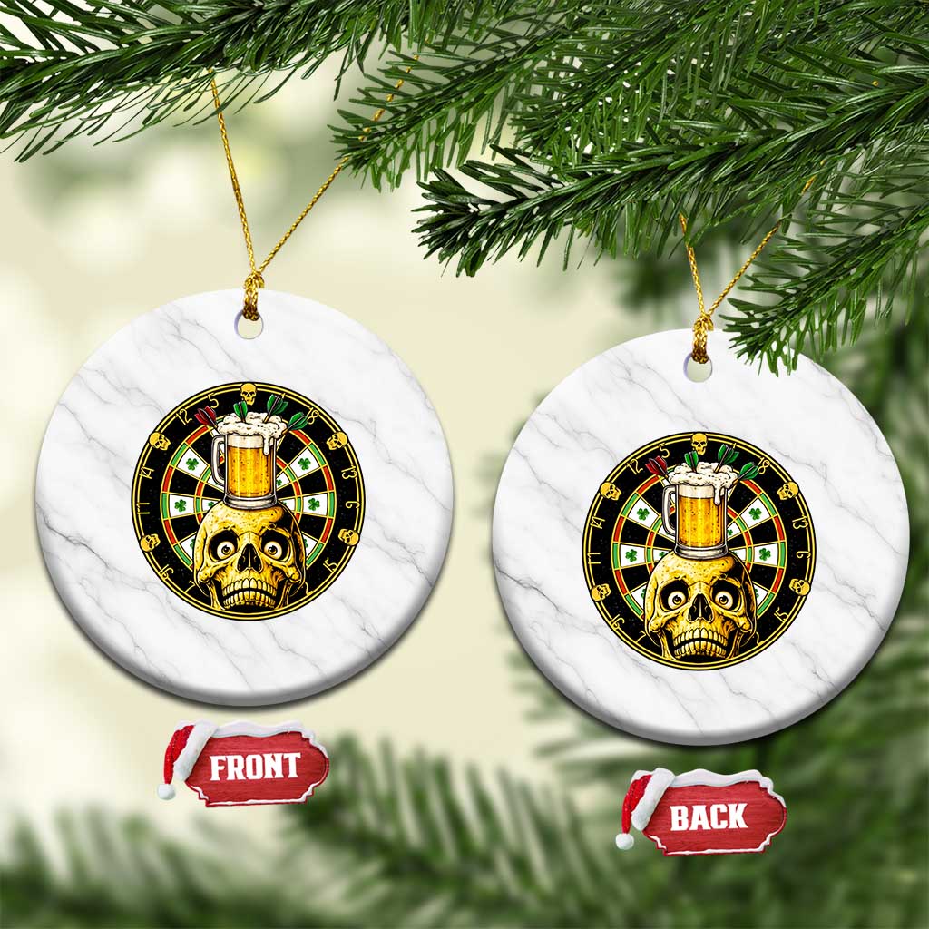 Funny St Patricks Day Skull Ceramic Ornament Darts Player Gift TS12 1pc White Marble Print Your Wear