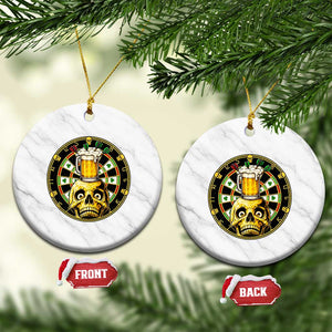 Funny St Patricks Day Skull Ceramic Ornament Darts Player Gift TS12 1pc White Marble Print Your Wear