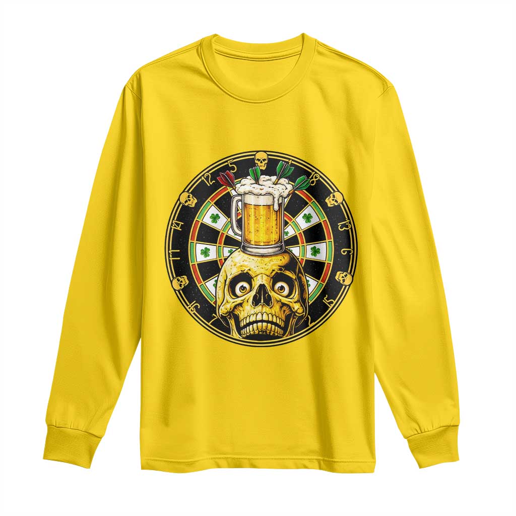 Funny St Patricks Day Skull Long Sleeve Shirt Darts Player Gift TS12 Daisy Print Your Wear