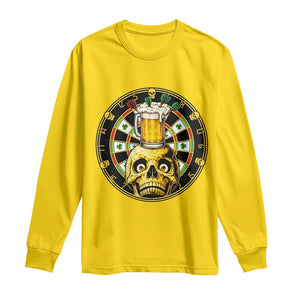Funny St Patricks Day Skull Long Sleeve Shirt Darts Player Gift TS12 Daisy Print Your Wear