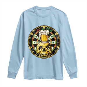 Funny St Patricks Day Skull Long Sleeve Shirt Darts Player Gift TS12 Light Blue Print Your Wear