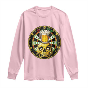 Funny St Patricks Day Skull Long Sleeve Shirt Darts Player Gift TS12 Light Pink Print Your Wear