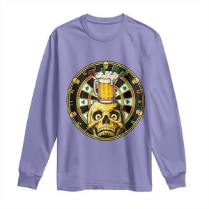 Funny St Patricks Day Skull Long Sleeve Shirt Darts Player Gift TS12 Violet Print Your Wear