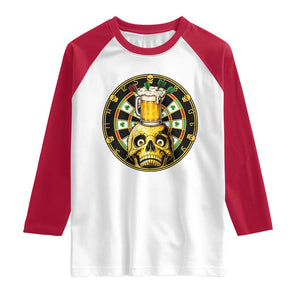 Funny St Patricks Day Skull Raglan Shirt Darts Player Gift TS12 White Red Print Your Wear
