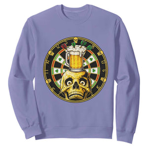 Funny St Patricks Day Skull Sweatshirt Darts Player Gift TS12 Violet Print Your Wear