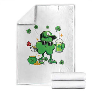 St Patricks Day Shamrock Darts And Beer Lover Gift Throw Blanket TS12 White Print Your Wear