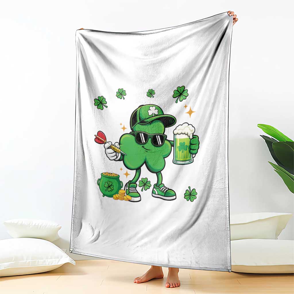St Patricks Day Shamrock Darts And Beer Lover Gift Throw Blanket TS12 Print Your Wear