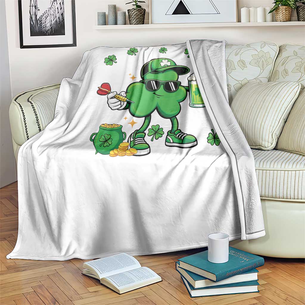 St Patricks Day Shamrock Darts And Beer Lover Gift Throw Blanket TS12 Print Your Wear