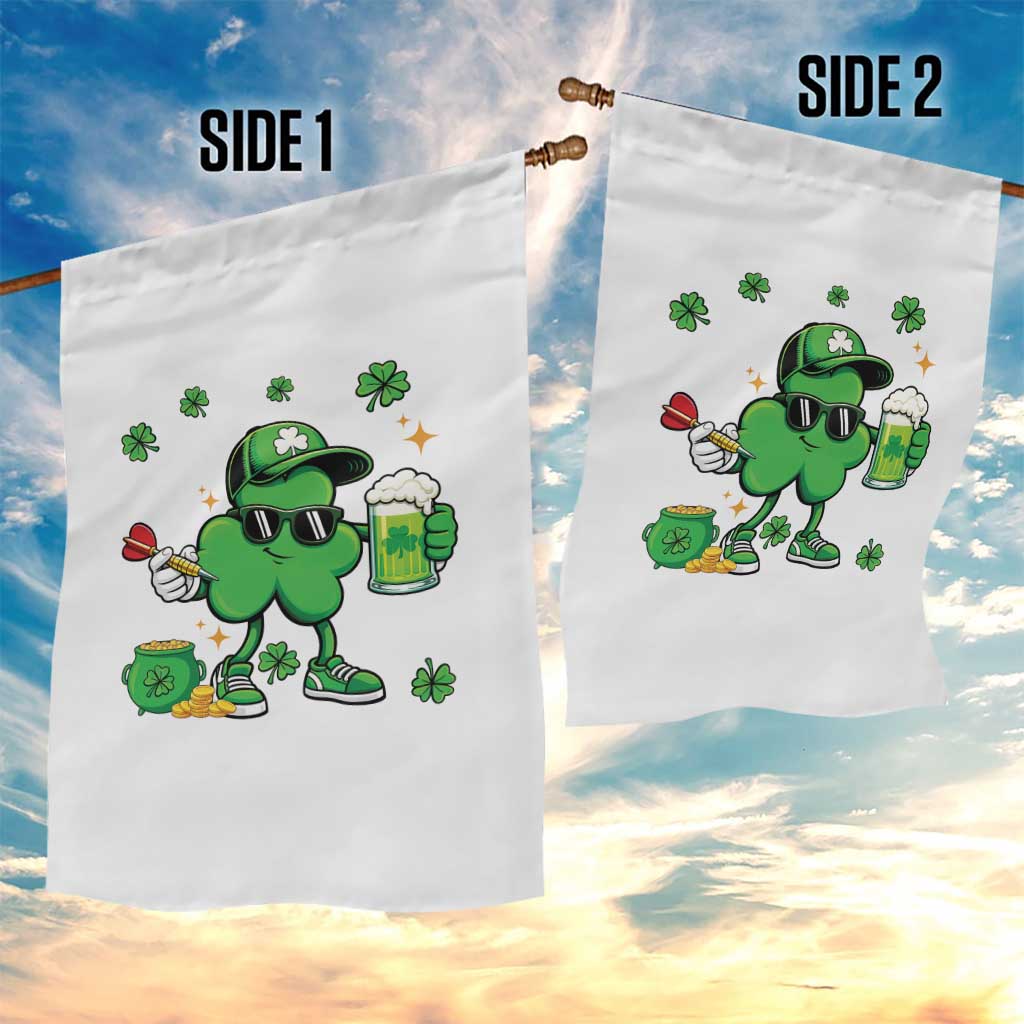 St Patricks Day Shamrock Darts And Beer Lover Gift Garden Flag TS12 Print Your Wear
