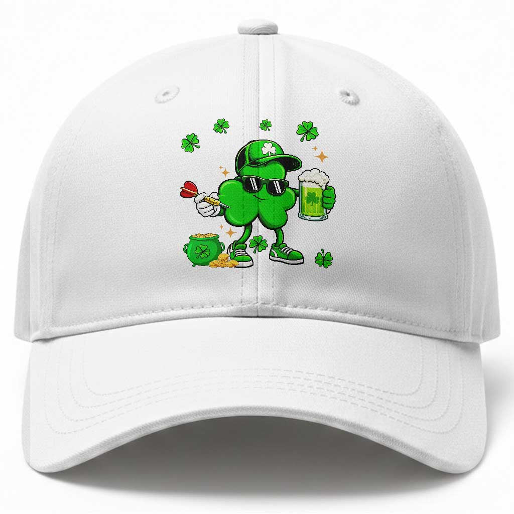 St Patricks Day Shamrock Darts And Beer Lover Gift Baseball Cap TS12 Print Your Wear