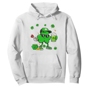 St Patricks Day Shamrock Darts And Beer Lover Gift Hoodie TS12 White Print Your Wear