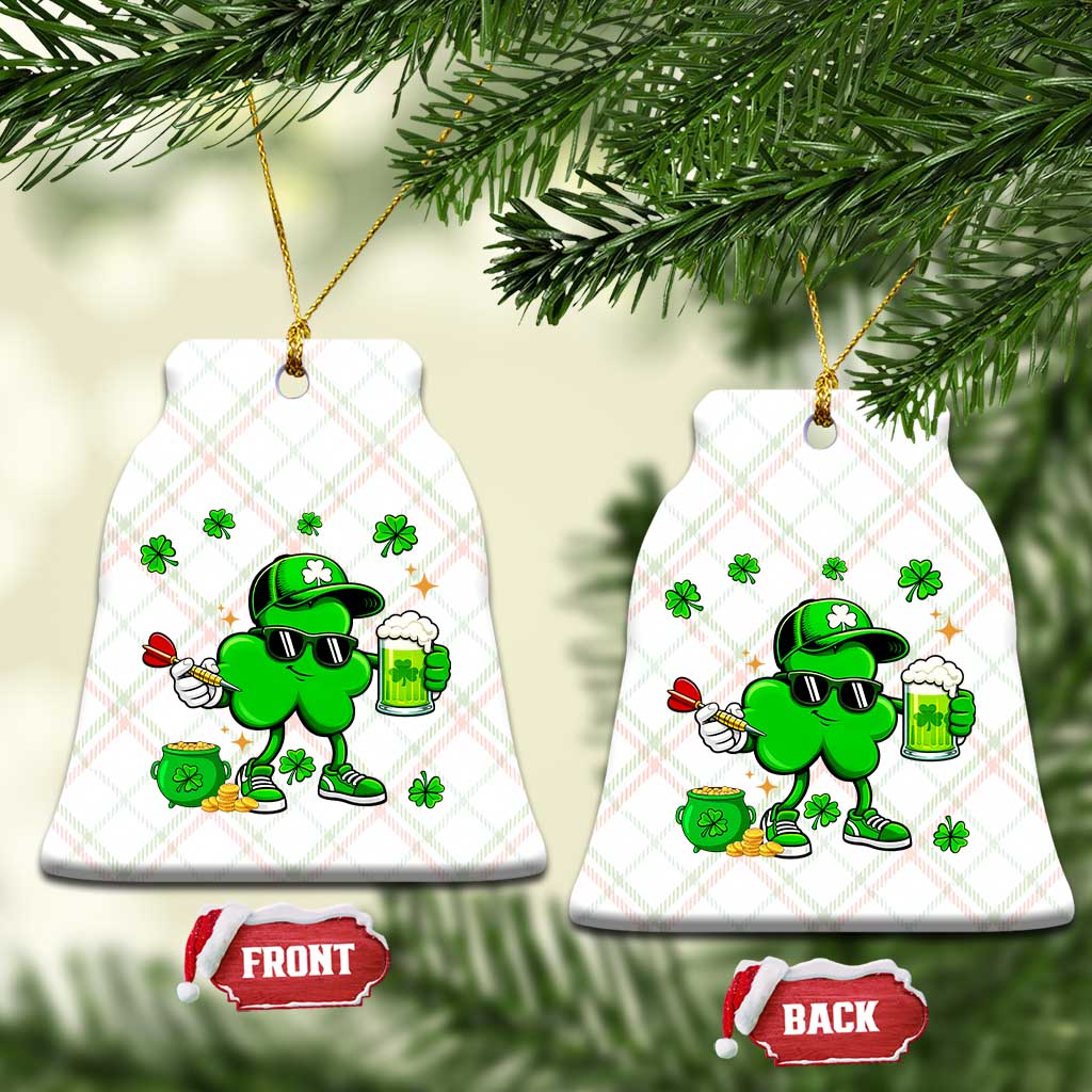 St Patricks Day Shamrock Darts And Beer Lover Gift Ceramic Ornament TS12 Print Your Wear