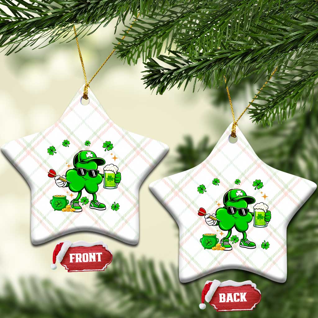 St Patricks Day Shamrock Darts And Beer Lover Gift Ceramic Ornament TS12 Print Your Wear