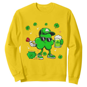 St Patricks Day Shamrock Darts And Beer Lover Gift Sweatshirt TS12 Daisy Print Your Wear