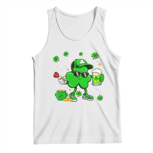 St Patricks Day Shamrock Darts And Beer Lover Gift Tank Top TS12 White Print Your Wear