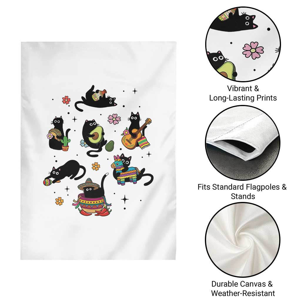 Funny Black Cat Lover Cinco De Mayo Garden Flag Mexican Fiesta Gift TS12 Print Your Wear