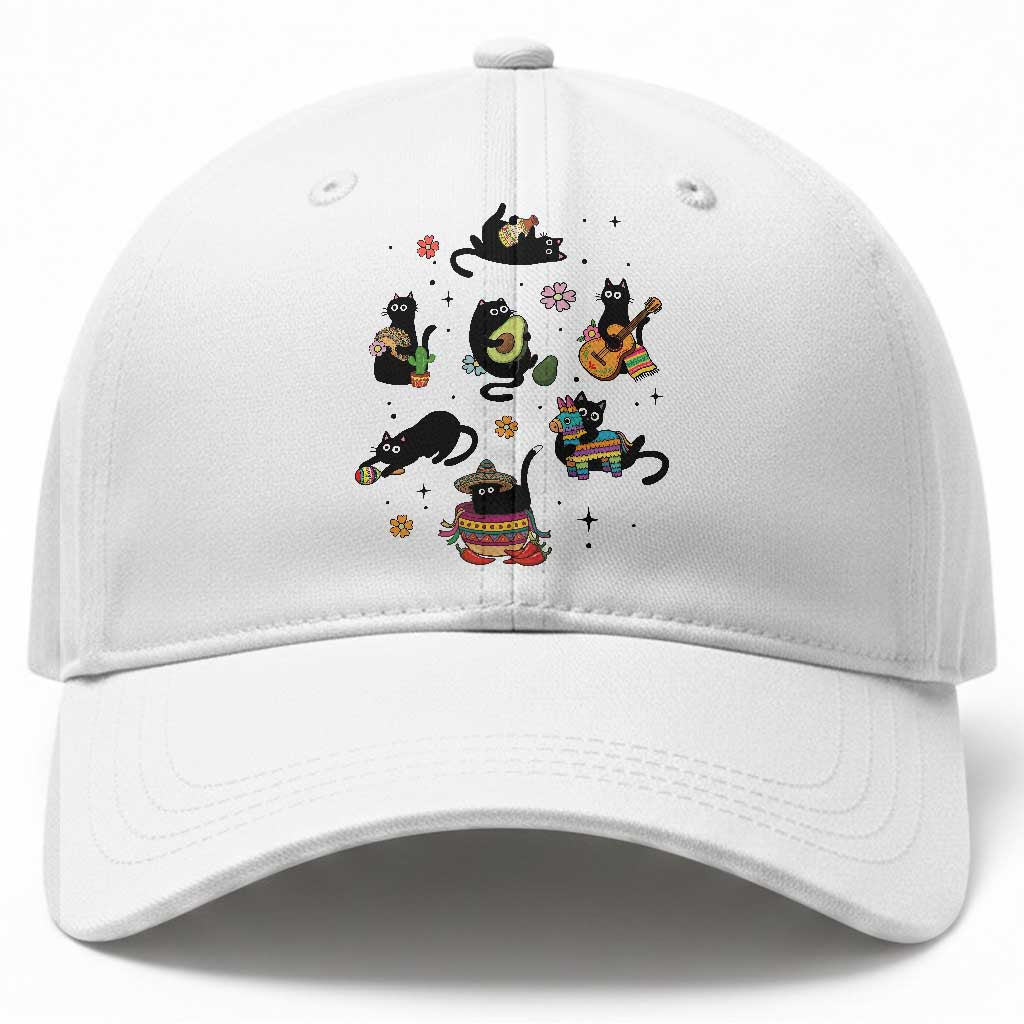 Funny Black Cat Lover Cinco De Mayo Baseball Cap Mexican Fiesta Gift TS12 Print Your Wear