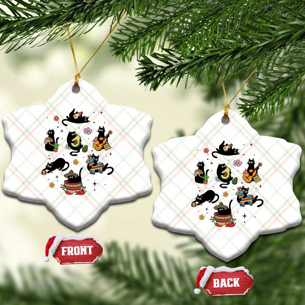 Funny Black Cat Lover Cinco De Mayo Ceramic Ornament Mexican Fiesta Gift TS12 Print Your Wear