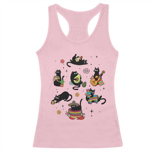 Funny Black Cat Lover Cinco De Mayo Racerback Tank Top Mexican Fiesta Gift TS12 Light Pink Print Your Wear