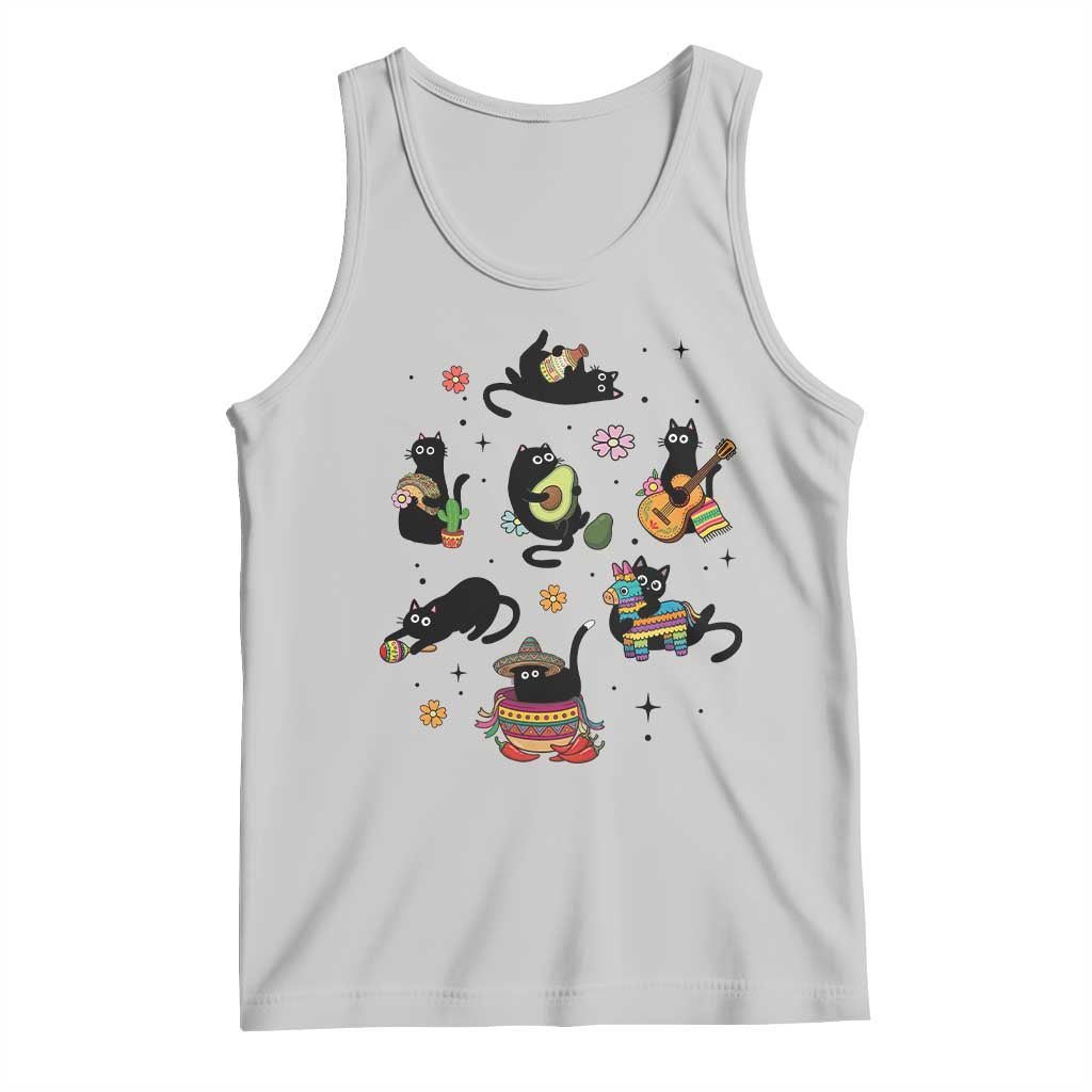 Funny Black Cat Lover Cinco De Mayo Tank Top Mexican Fiesta Gift TS12 Ash Print Your Wear