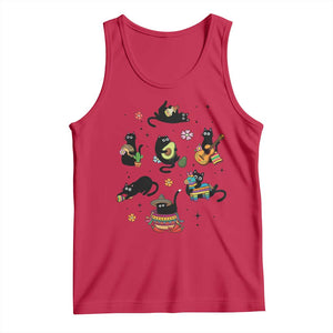Funny Black Cat Lover Cinco De Mayo Tank Top Mexican Fiesta Gift TS12 Red Print Your Wear