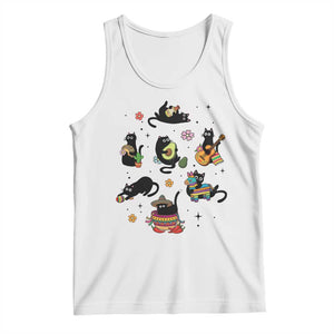 Funny Black Cat Lover Cinco De Mayo Tank Top Mexican Fiesta Gift TS12 White Print Your Wear