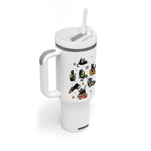 Funny Black Cat Lover Cinco De Mayo Tumbler With Handle Mexican Fiesta Gift TS12 Print Your Wear